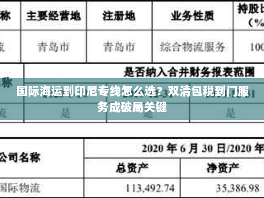 国际海运到印尼专线怎么选?双清包税到门服务成破局关键 国际海运到印尼专线怎么选?双清包税到门服务成破局关键