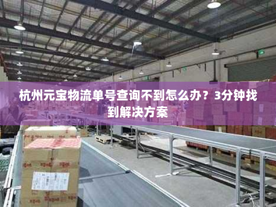 杭州元宝物流单号查询不到怎么办？3分钟找到解决方案