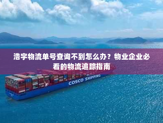 浩宇物流单号查询不到怎么办？物业企业必看的物流追踪指南