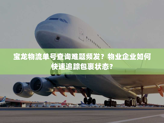宝龙物流单号查询难题频发？物业企业如何快速追踪包裹状态？