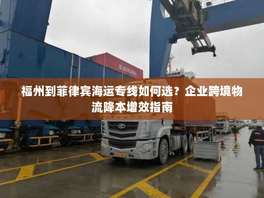 福州到菲律宾海运专线如何选？企业跨境物流降本增效指南