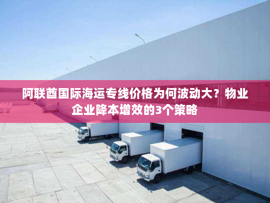 阿联酋国际海运专线价格为何波动大？物业企业降本增效的3个策略