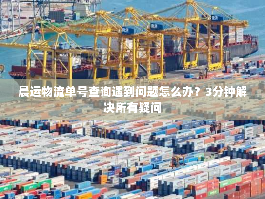 晨运物流单号查询遇到问题怎么办？3分钟解决所有疑问