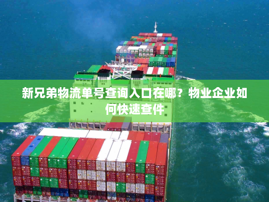 新兄弟物流单号查询入口在哪？物业企业如何快速查件