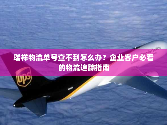 瑞祥物流单号查不到怎么办？企业客户必看的物流追踪指南