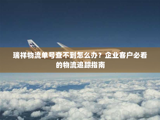 瑞祥物流单号查不到怎么办？企业客户必看的物流追踪指南