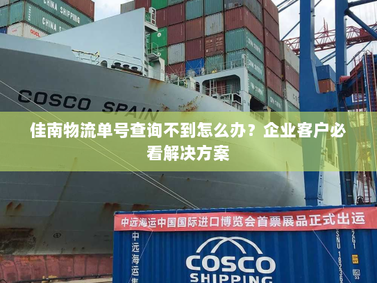 佳南物流单号查询不到怎么办？企业客户必看解决方案