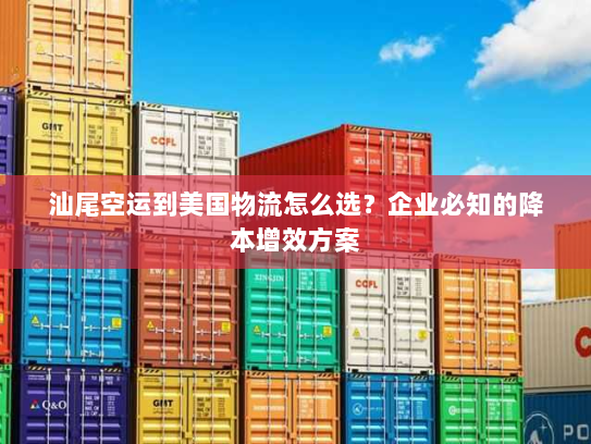 汕尾空运到美国物流怎么选？企业必知的降本增效方案