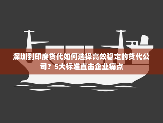 深圳到印度货代如何选择高效稳定的货代公司？5大标准直击企业痛点