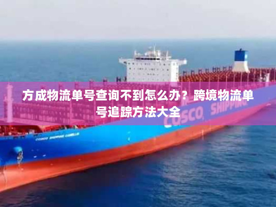 方成物流单号查询不到怎么办?跨境物流单号追踪方法大全 方成物流单号查询不到怎么办?跨境物流单号追踪方法大全