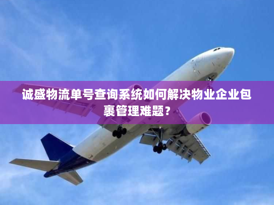 诚盛物流单号查询系统如何解决物业企业包裹管理难题？