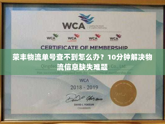 荣丰物流单号查不到怎么办？10分钟解决物流信息缺失难题