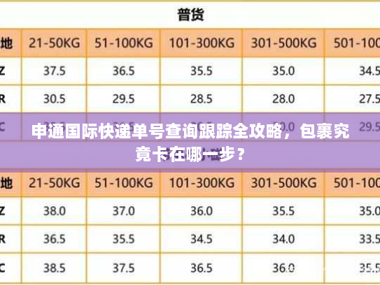 申通国际快递单号查询跟踪全攻略，包裹究竟卡在哪一步？