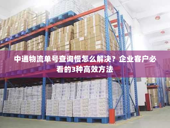 中通物流单号查询慢怎么解决？企业客户必看的3种高效方法