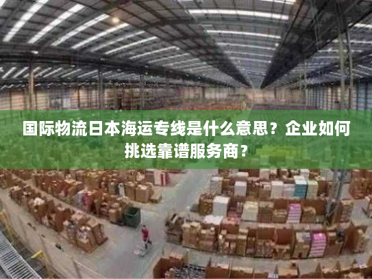 国际物流日本海运专线是什么意思？企业如何挑选靠谱服务商？