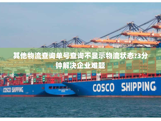 其他物流查询单号查询不显示物流状态?3分钟解决企业难题