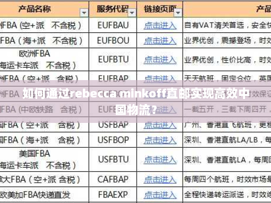 如何通过rebecca minkoff直邮实现高效中国物流？