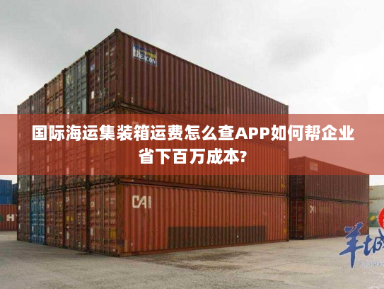 国际海运集装箱运费怎么查APP如何帮企业省下百万成本?