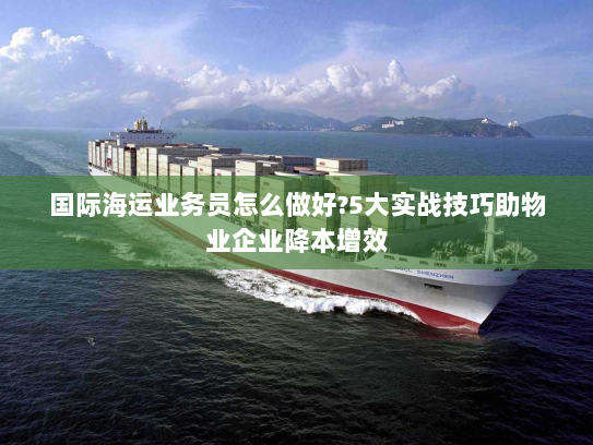 国际海运业务员怎么做好?5大实战技巧助物业企业降本增效 国际海运业务员怎么做好?5大实战技巧助物业企业降本增效
