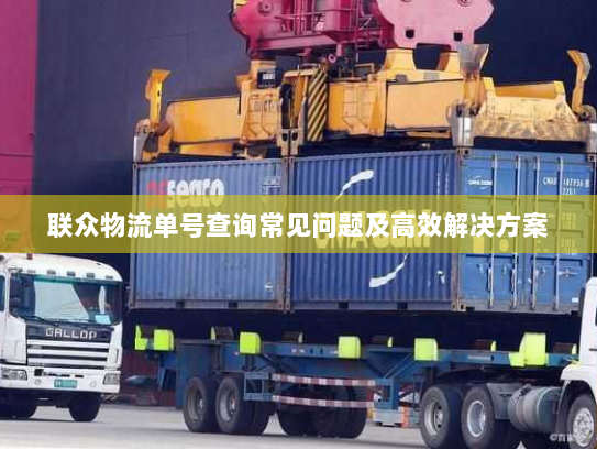 联众物流单号查询常见问题及高效解决方案 联众物流单号查询常见问题及高效解决方案