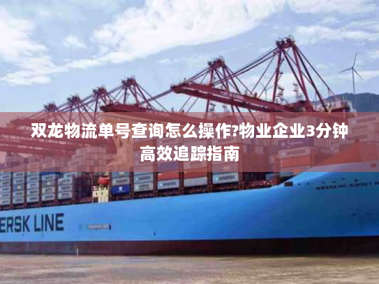 双龙物流单号查询怎么操作?物业企业3分钟高效追踪指南