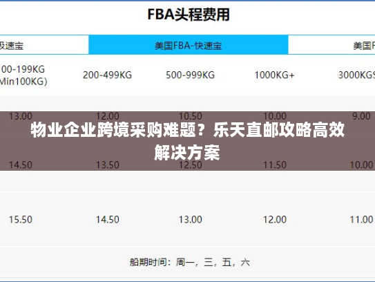 物业企业跨境采购难题？乐天直邮攻略高效解决方案