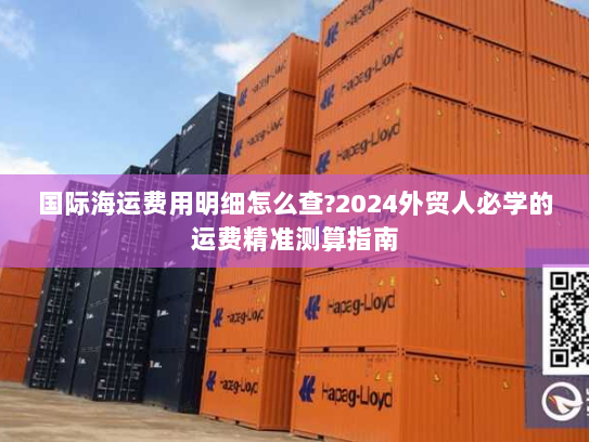 国际海运费用明细怎么查?2024外贸人必学的运费精准测算指南