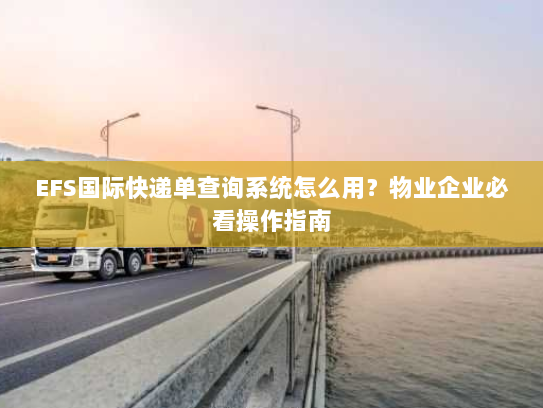 EFS国际快递单查询系统怎么用?物业企业必看操作指南 EFS国际快递单查询系统怎么用?物业企业必看操作指南