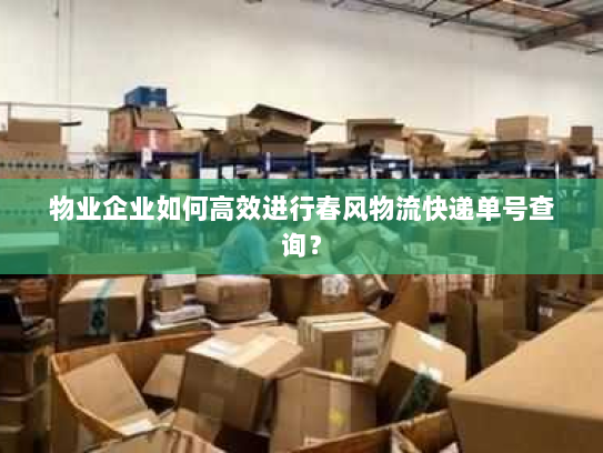 物业企业如何高效进行春风物流快递单号查询？