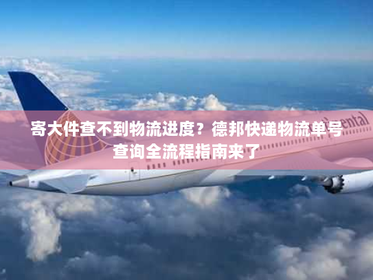 寄大件查不到物流进度？德邦快递物流单号查询全流程指南来了