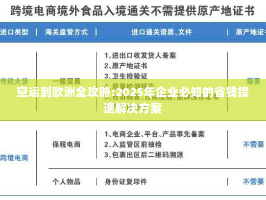 空运到欧洲全攻略:2025年企业必知的省钱提速解决方案