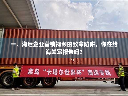 一、海运企业营销视频的致命陷阱，你在给海关写报告吗？