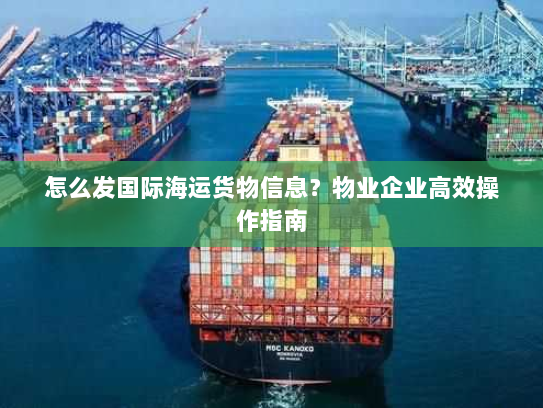 怎么发国际海运货物信息？物业企业高效操作指南