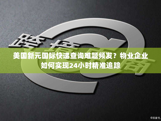 美国新元国际快递查询难题频发？物业企业如何实现24小时精准追踪