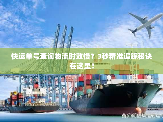 快运单号查询物流时效慢？3秒精准追踪秘诀在这里！