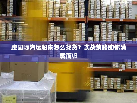 跑国际海运船东怎么找货？实战策略助你满载而归