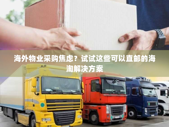 海外物业采购焦虑?试试这些可以直邮的海淘解决方案 海外物业采购焦虑?试试这些可以直邮的海淘解决方案