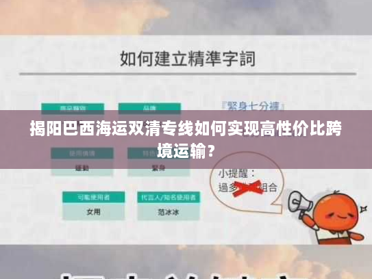 揭阳巴西海运双清专线如何实现高性价比跨境运输？