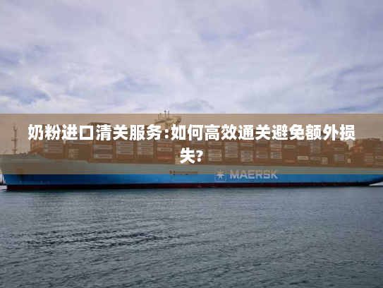 奶粉进口清关服务:如何高效通关避免额外损失?