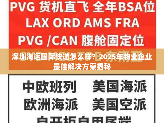 深圳海运国际快递怎么样？2025年物业企业最佳解决方案揭秘