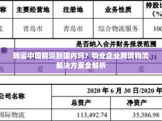 转运中国能运到国内吗？物业企业跨境物流解决方案全解析