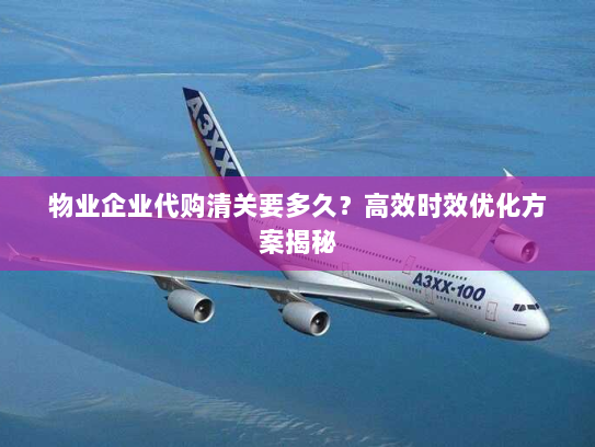 物业企业代购清关要多久?高效时效优化方案揭秘 物业企业代购清关要多久?高效时效优化方案揭秘