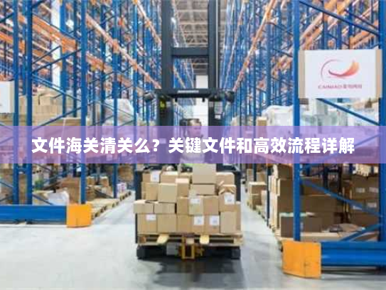 文件海关清关么？关键文件和高效流程详解
