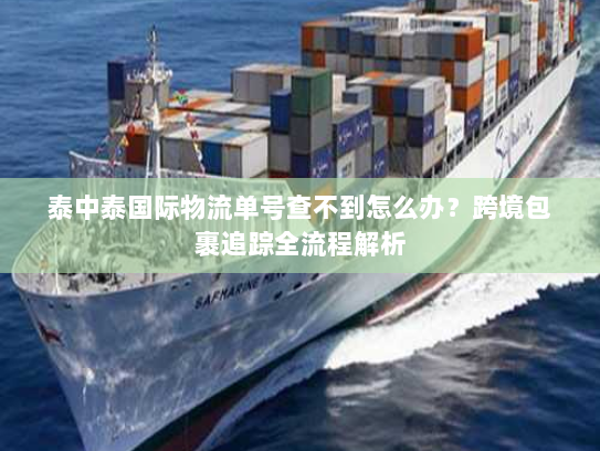 泰中泰国际物流单号查不到怎么办？跨境包裹追踪全流程解析