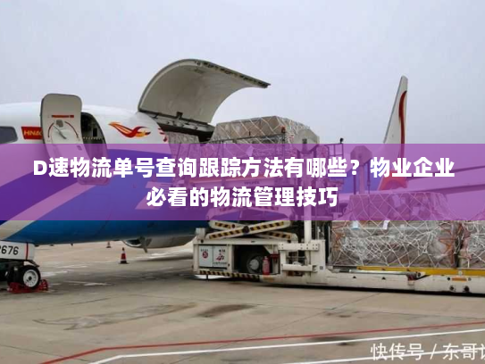 D速物流单号查询跟踪方法有哪些？物业企业必看的物流管理技巧