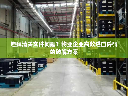 迪拜清关文件问题?物业企业高效进口障碍的破解方案 迪拜清关文件问题?物业企业高效进口障碍的破解方案