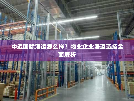 中远国际海运怎么样？物业企业海运选择全面解析