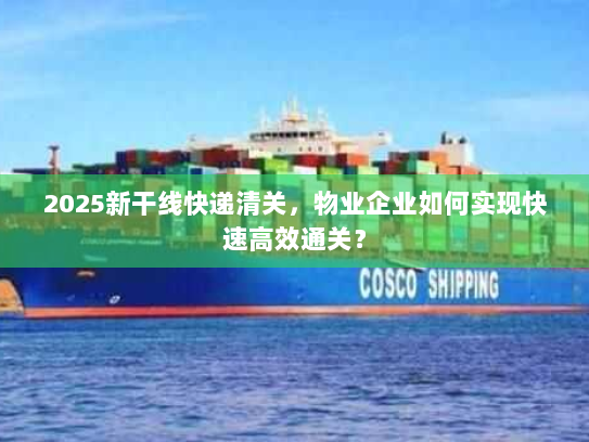 2025新干线快递清关,物业企业如何实现快速高效通关? 2025新干线快递清关,物业企业如何实现快速高效通关?