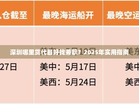 深圳哪里货代最好找兼职?2025年实用指南 深圳哪里货代最好找兼职?2025年实用指南