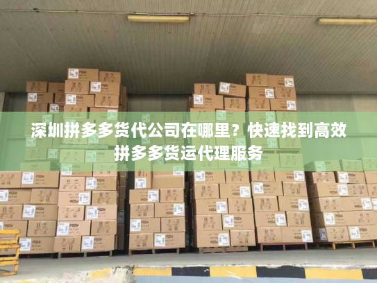 深圳拼多多货代公司在哪里？快速找到高效拼多多货运代理服务